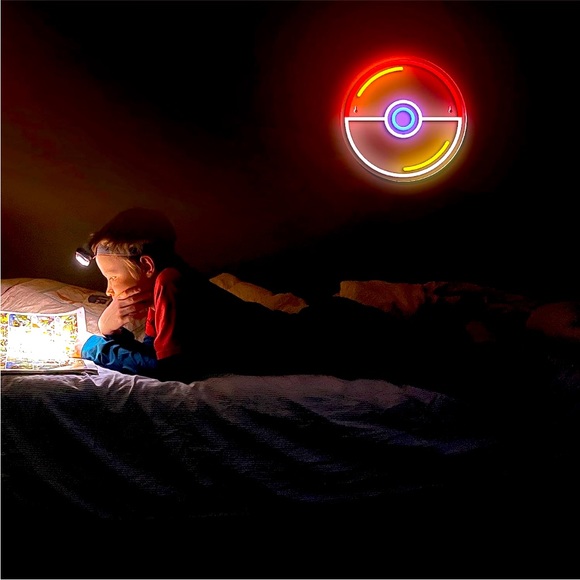 Pokemon Pokeball Cartoon 90s Video Game Neon Light LED Man Cave Kid/Teen Room - Picture 5 of 8